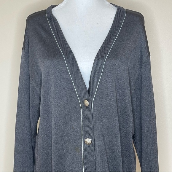 DINO Valiano Vintage Gray Longline Knit Cardigan US 10 - Picture 3 of 8